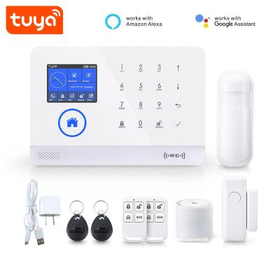 China Tuya Life APP Control Home Burglar Security Panel WiFi GSM 4G 2023 Smart Alarm System Host with Siren Door Motion Sensor SQ-YT103T for sale