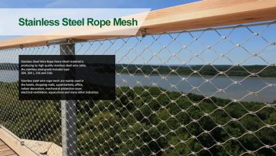 China Durable 50*50mm Stainless Steel Rope Net Flexible Cable Net Fencing for sale