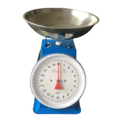 China Cheap Mechanical PP Kitchen 20kg 30kg Weighing Stainless Steel Dial 25.3cm Dia. Spring Ladder Red Pointer 201 for sale