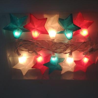 China Daily UL Approved Patriotic 10 Count Star Light Paper Twine For July USA Independence Day Decoration for sale