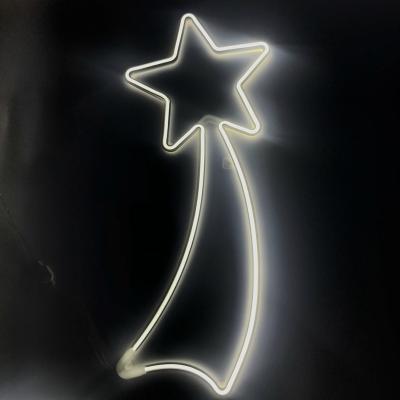 China Star Shaped Falling Window Christmas Sign Neon Lamp LED Neon Night Light For Party Supplies Girls Room Decoration Accessory for sale