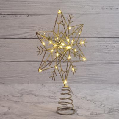 China Indoor and Outdoor Festival Decoration Metal Snowflake Christmas Tree Light with Mic Led Light Tree Topper Decorative Led Light for sale