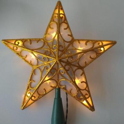 China Stunning Light Star Christmas Tree Topper Battery Cable 2019 Light Gold Tree Festival Table Lamp Best for sale