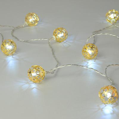 China Home Decoration Wedding Decoration 10L Ball Battery Operated Decoration Led Light Chain for sale