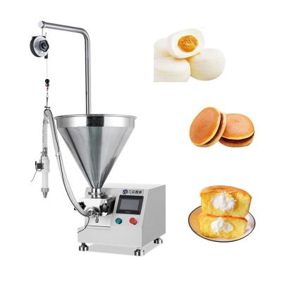 China Cakes Semi Automatic Cookie Two Color Chocolate Dried Fruit And Sugar Coating Cake Stuffing Filling Machine for sale