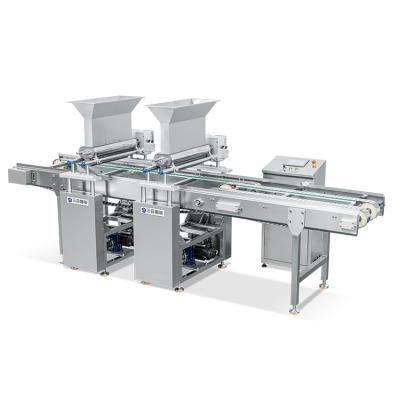 China Widely Used Cake Production Lines Special Design Innovative Materials Mix Filled Powder Cake Depositor Automatic Cookies Forming Machine for sale