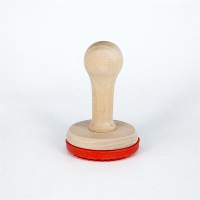 China Viable Custom Wooden Handle Silicone Cake Biscuit Cookie Stamp, 3D DIY Baking Tool for sale