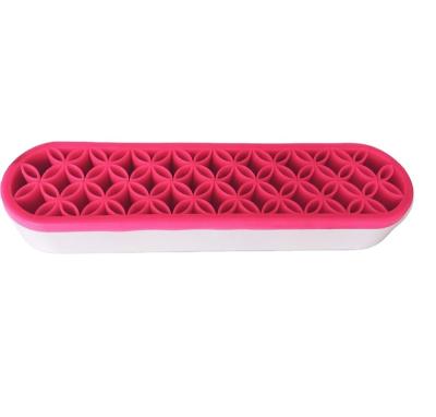 China Convenient Silicone Portable Multi Cosmetic Makeup Toiletry Brush Accessories Holder Organizer Stand Case Display Box Container for sale