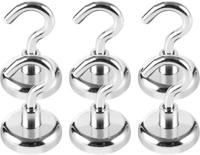 China Industrial Magnet Wholesale 75 LBS Heavy Duty Neodymium Magnet Hooks for Hanging,   pot magnet with hook for sale