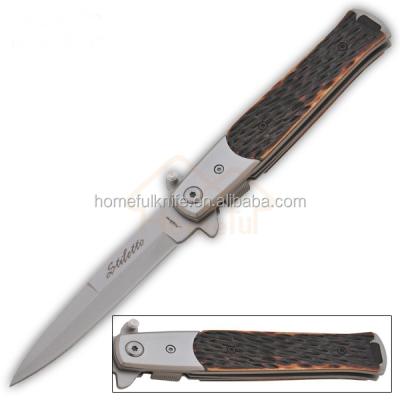 China Camping Knife 9 Inch Bone Handle Stainless Steel Pocket Folding Outdoor Knife for sale