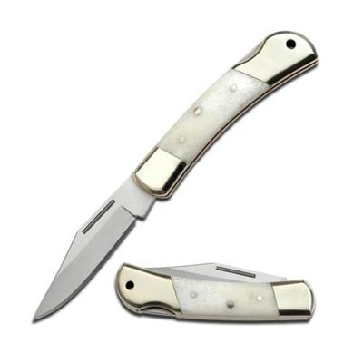 China Camping Knife 3 Inch Bone Inlay Handle Closed Pocket Folding Knife for sale