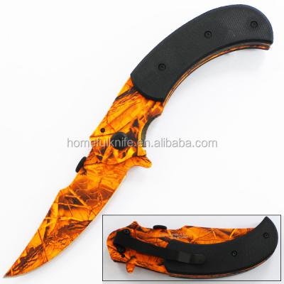 China 8 Inch G10 Handle Stainless Steel Outdoor Camping Knife Folding Assisted Camping Knife for sale