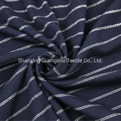 China 2X2 Sliver Knitted Spandex Rib Fabric for Dress for sale