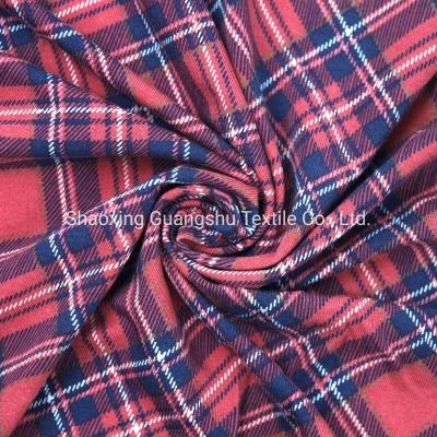 China Bamboo Spandex Grid Digital Printed Kintted Single Jersey Fabric for sale