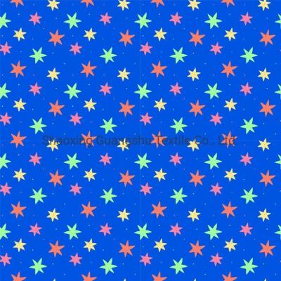 China 30s blue Star Rayon Viscose Spandex Digital Printed Single Jersey Fabric for sale