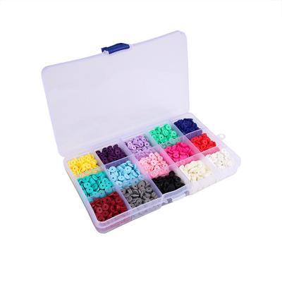 China Bohemia 15 grids boho jewelry bracelet diy accessories box polymer clay round bead kit for sale