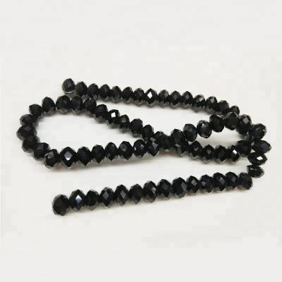 China Garment Accessories Wholesale Beads Crystal Rondelle Beads Black Crystal Beads for sale