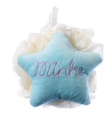 China EXFOLIATE Blue Star Bubble Wash Body Scrubber Shower Mesh Ball For Bath for sale