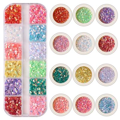 China Finger Nail Art Beauty 3D DIY Nail Flat Glitter Laser Shine Mix Color Drill Set Jewelry Accessories for sale