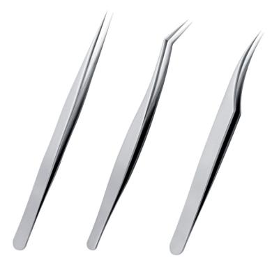 China Professional Stainless Steel Eyelash Extension Fur Stainless Steel Blooming Tweezers Set for sale