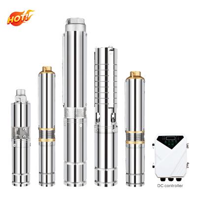 China Commercial Submersible Deep Well Pump DC Solar Power Borehole Water Pump System Solar Power Pump For Irrigation for sale