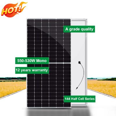 China Cheapest home use solar power panel system suppliers 550 watt Monocry Stalline 530W solar panel cost price for home 182mmx182mm for sale