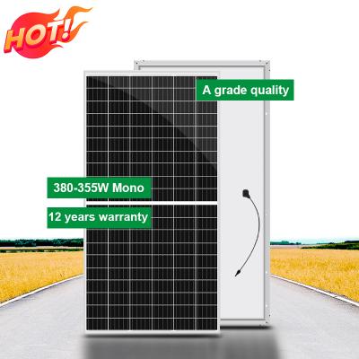 China Cheapest home use solar power panel system suppliers 380 watt Monocry Stalline 355W solar panel cost price for home 182mmx182mm for sale