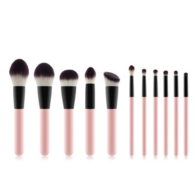 China Angular Blush Hot Sale 11pcs Pink Makeup Brushes Professional Makeup Brush Set Wholesale Professional for sale