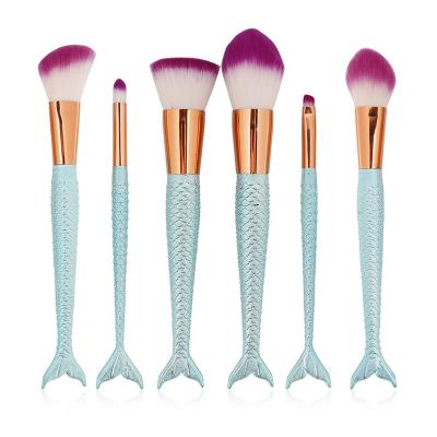 China Angular Blush FY121 Best Selling Products Mermaid Foundation Brush Mermaid Makeup Brush for sale