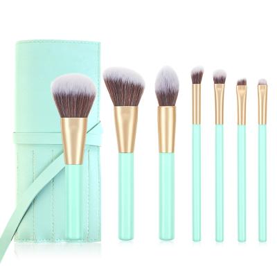 China Angular Blush 7 Pieces Synthetic Powder Blend Brush Base Blush Concealer Eye Face Liquid Powder Cream Cosmetics Brushes Kit for sale