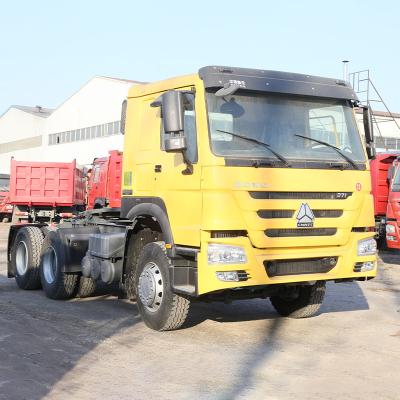 China Cheap price 6*4 sinotruk howo brand tractor truck head 371 horsepower 375hp used tractor truck 6800*2496*3100mm for sale