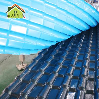 China Customized Traditional Anti Corrosion ASA Resin Synthetic Spanish Corrugated Roof Tiles for sale