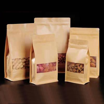 China Wholesale Recyclable Biodegradable Brown Edibles Paper Ziplock Ziplock Wholesale Zipper Heat Seal Zipper Food Coffee Empty Loose Tea Bags for sale