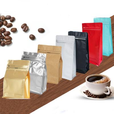 China Recyclable compostable aluminum foil plastic edibles stand up eight sides seal tea food packaging coffee bags with valve and zipper for sale