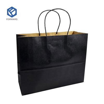 China Recyclable Custom Logo Christmas Paper Packaging Brown Kraft Gift Gift Black White Craft Shopping Bags for sale