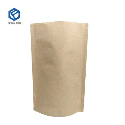 China BIODEGRADABLE Recycled Biodegradable Zipper Bag Food Grade Coffee Tea Snack Kraft Paper Pouch Stand Up Bags for sale