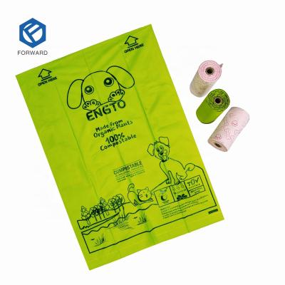 China Viable Custom Size Premium PLA Dog Poop Green Biodegradable Plastic Waste Bag for sale