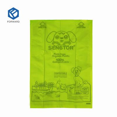 China PLA 100% Certificate Pet Poop Plastic Pet Dog Poop Plastic Waste Bag Sustainable Compostable Biodegradable Wholesale Waste Bag Cat Poop Bag for sale