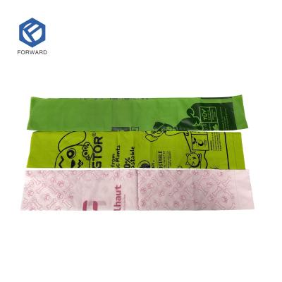 China EN13432 Sustainable Compostable 100% Biodegradable Dog Waste Poop Plastic Rolls Bag for sale