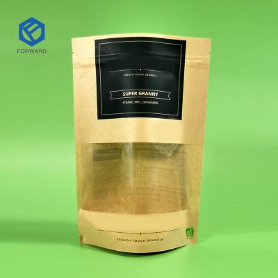 China 500g Recyclable Recyclable Paper Coffee Tea Pouch Zipper Lock Snack Bags For Powder Packing for sale