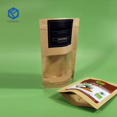 China Custom Waterproof Zipper Factory Bulk Kraft Paper Vacuum Stand Laminated Bag Recyclable for sale