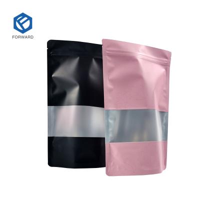 China Recyclable Colored Matte Package Stand Up Aluminum Foil Packaging Zip Lock Mylar Storage Food Bags for sale