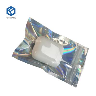 China Recyclable custom plastic print reusable aluminum foil PVC mini small holographic forsted jewelry clear forsted mylar stand up zipper bag for sale