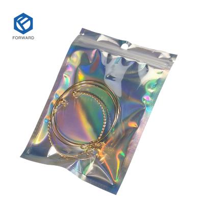 China Recyclable Custom Logo Zipper Small Aluminum Foil Mylar Food Packaging Hologram Resealable Plastic Edible Bags for sale