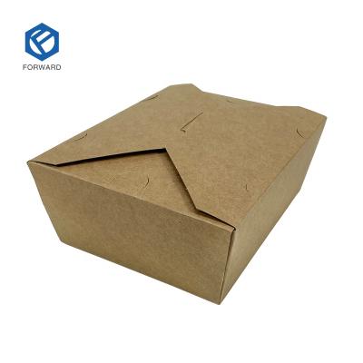 China Recyclable Customized Printed Brown Deli Fast Food French Fries Chicken Omelet Packing Boxes for sale