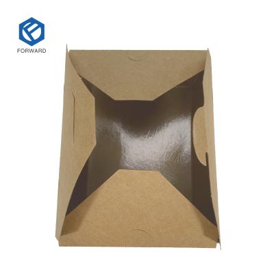 China Customized Recyclable Brown Kraft Paper Food Box Salad Fruit Paper Container Disposable Food Packing Box for sale