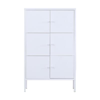 China Flip Up 6 Door Furniture Floor Standing Living Room Wall Steel White Metal Home Storage Cabinet for sale