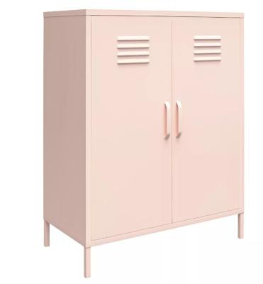 China Furniture Design 2 Doors Metal Modern Home Convertible Side Locker Steel Storage Cabinet for sale