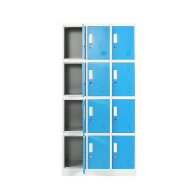 China Modern Furniture Staff Work Clothes Locker Box Storage School Locker Cabinet 12 Door Steel Locker for sale