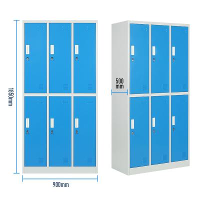 China Modern Furniture Steel Metal Locker Cabinet 6 Doors For Gym Commercial Clothes Storage Steel Locker for sale